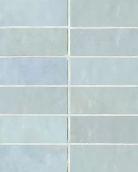 Cloe Baby Blue Glossy Glazed Ceramic 2.5"x8" Field Tile