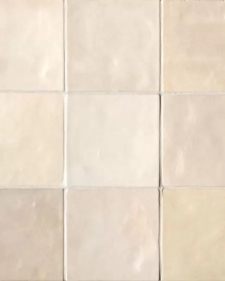 Cloe Creme Glossy Glazed Ceramic 5"x5" Field Tile