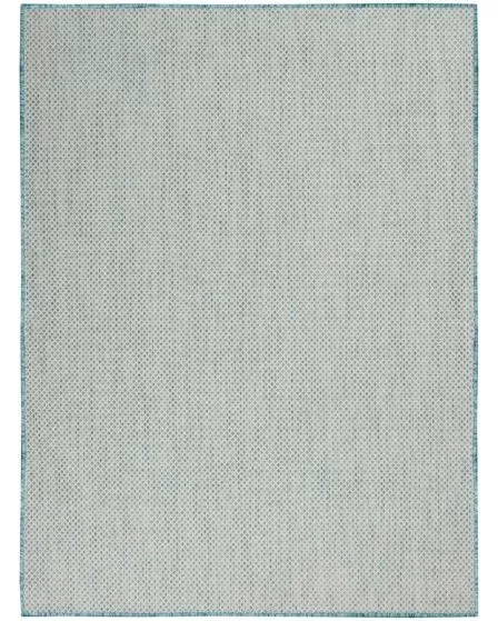 Courtyard COU01 Ivory Aqua Area Rug