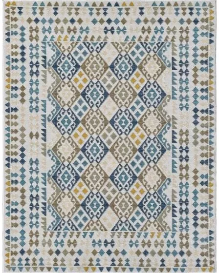 Dahlia 1402 Blue Mosaic Area Rug