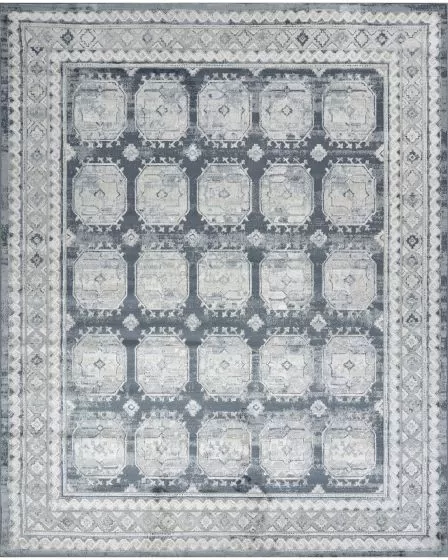 Dekor DEK01 Grey Navy 2'x4' Area Rug
