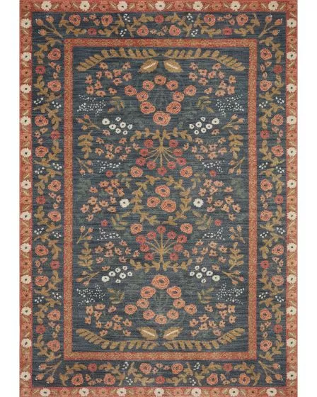 Fiore FIO-01 Navy/Rust Area Rug