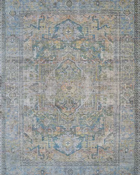 Halli Antique Lavar Sky Blue Stone Area Rug
