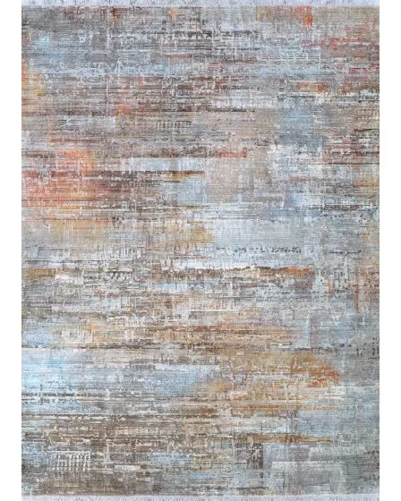 Halli Modern Edge Sky Blue/Multi Area Rug