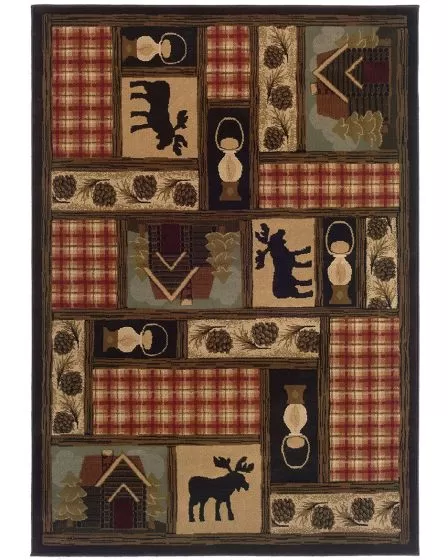 Hudson 1067a Brown/Red Area Rug