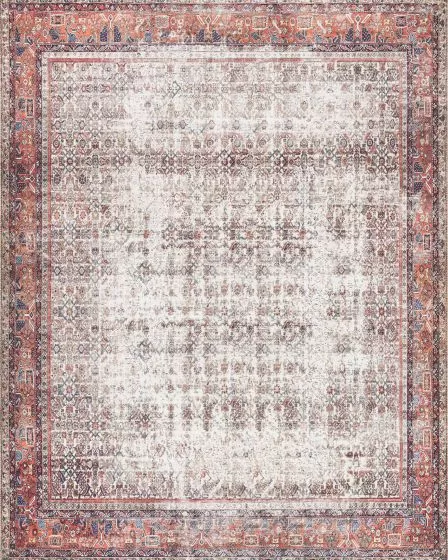 Layla LAY-12 Ivory/Brick Area Rug