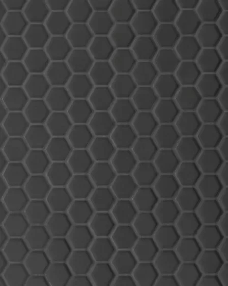 Le Cafe Black Matte Porcelain 1"x1" Hexagon Mosaic Tile