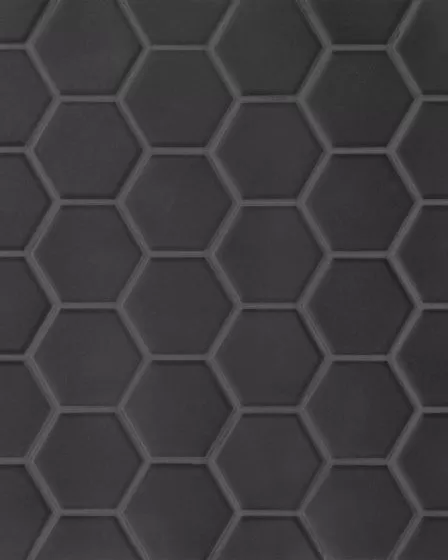Le Cafe Black Matte Porcelain 2"x2" Hexagon Mosaic Tile