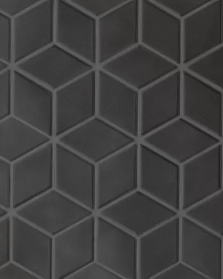 Le Cafe Black Matte Porcelain 2"x3" Diamond Mosaic Tile