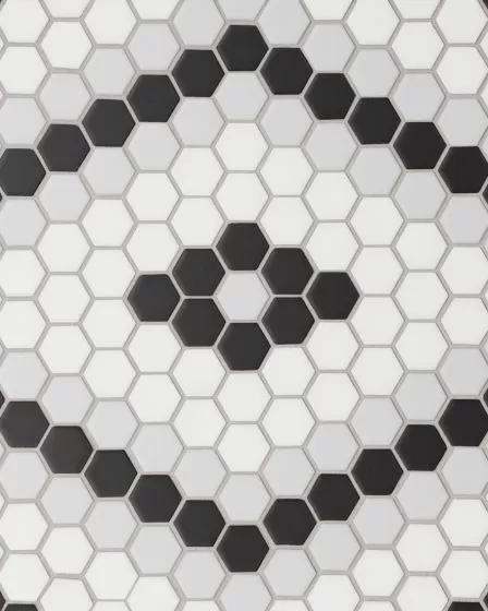 Le Cafe Design 7 Matte Glazed Porcelain 1"x1" Mosaic Deco Tile