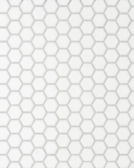 Le Cafe White Matte Porcelain 1"x1" Hexagon Mosaic Tile