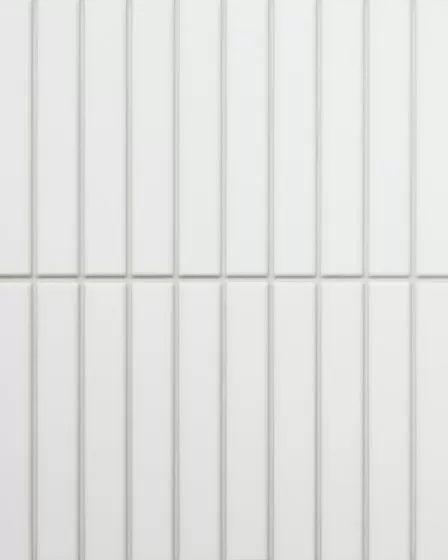 Le Cafe White Matte Porcelain 1"x6" Straight Stack Mosaic Tile