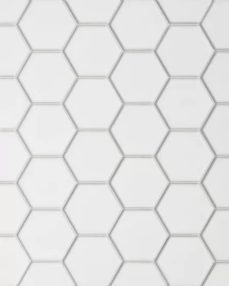 Le Cafe White Matte Porcelain 2"x2" Hexagon Mosaic Tile