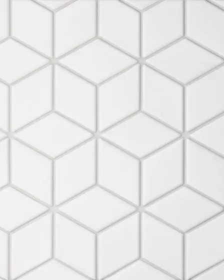 Le Cafe White Matte Porcelain Diamond Mosaic Tile