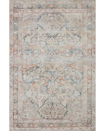 Lenna LEA-02 Ocean/Apricot Area Rug