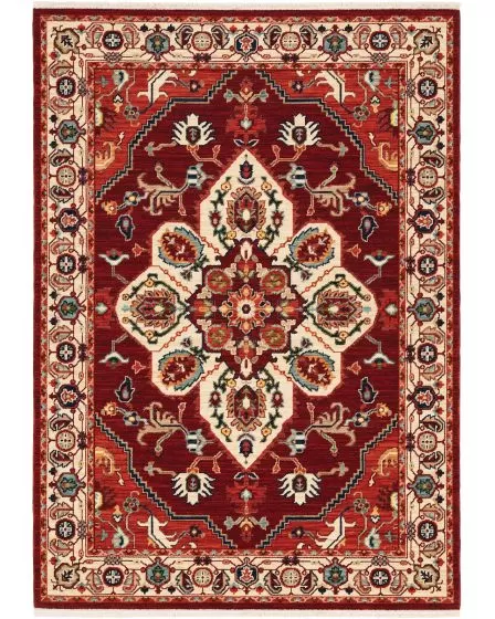 Lilihan 5502c Red/Ivory Area Rug