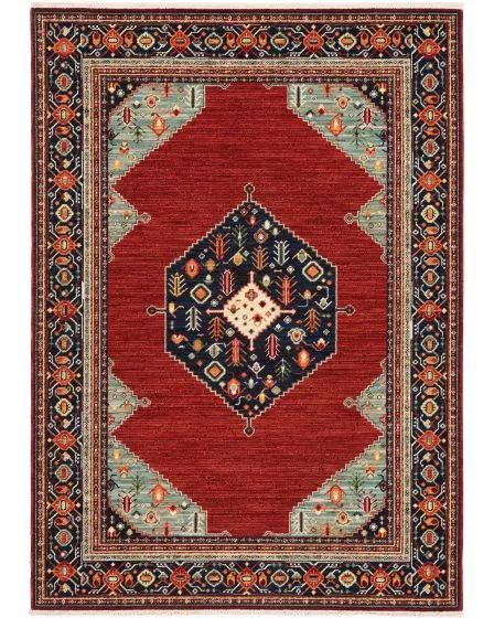 Lilihan 5503m Red/Blue Area Rug