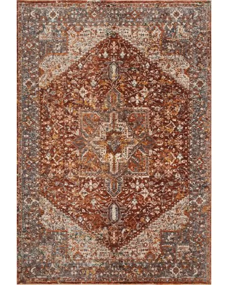 Lourdes LOU-02 Rust/Multi Area Rug