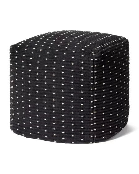 LPF0039 Black 18"x18" Pouf Pillow