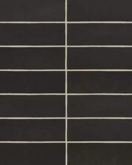 Makoto Kuroi Black Matte Glazed Ceramic 2.5"x10" Tile