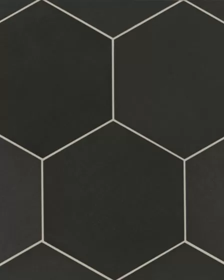 Makoto Kuroi Black Matte Glazed Porcelain 10"x11.5" Tile