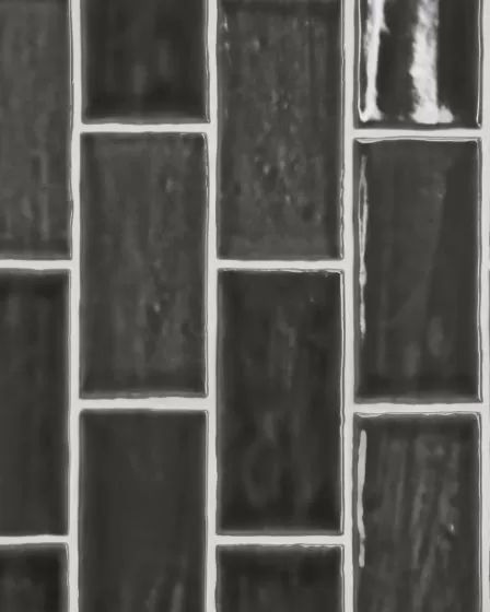 Marin Black Sea Glossy Glazed Ceramic 2.5"x5" Wall Tile