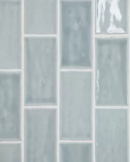 Marin Misty Blue Glossy Glazed Ceramic 2.5"x5" Wall Tile