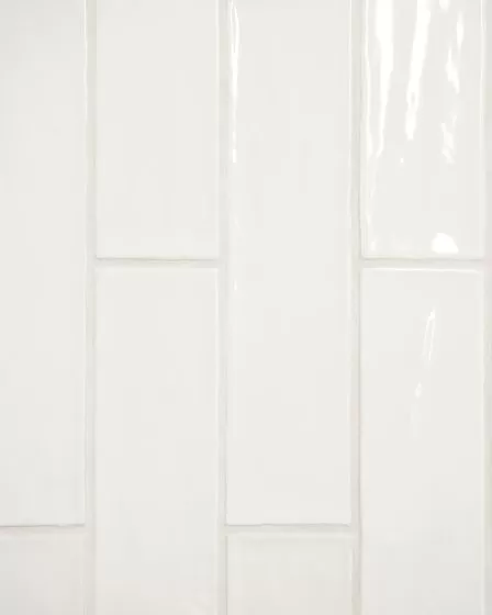 Marin Pearl White Glossy Glazed Ceramic 2.5"x10" Wall Tile