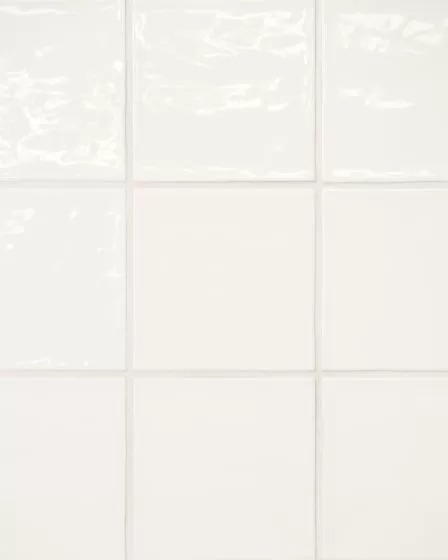 Marin Pearl White Glossy Glazed Ceramic 4"x4" Wall Tile