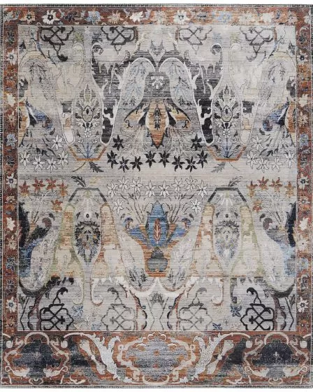 Melrose 39P2F Ivory/Red/Gray Area Rug