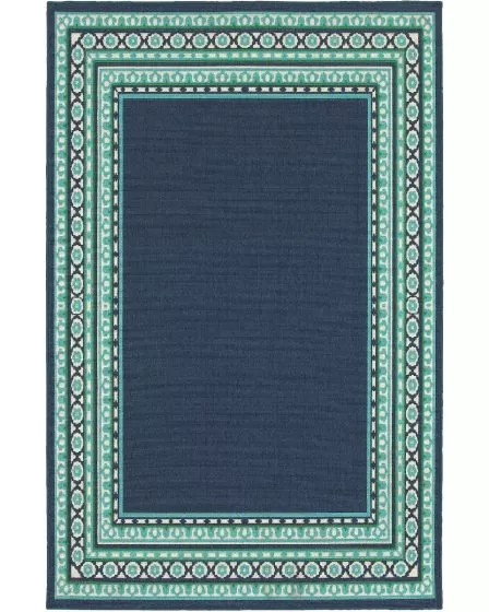 Meridian 9650b Navy/Green Area Rug