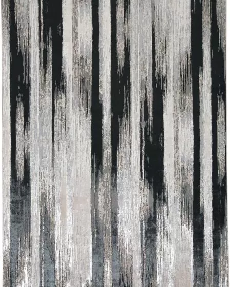 Micah 3338F Black/Silver Area Rug