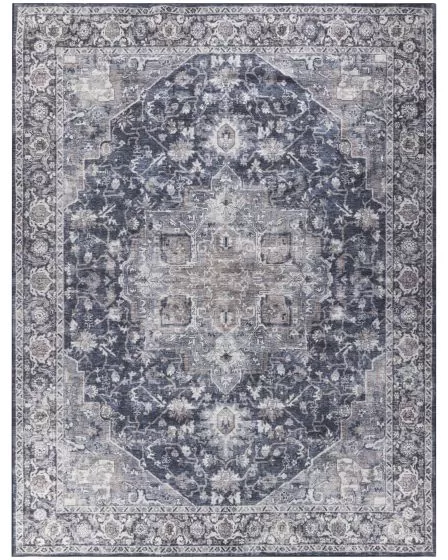New Concept Washables SR101 Ivory Navy 10'x14' Area Rug