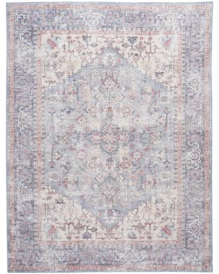 New Concept Washables SR104 Blue Multicolor 2'x3'9" Area Rug