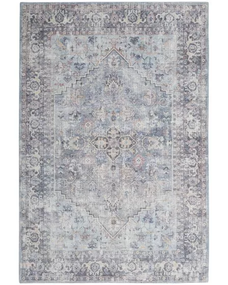 New Concept Washables SR104 Light Grey Blue 2'x3'9" Area Rug