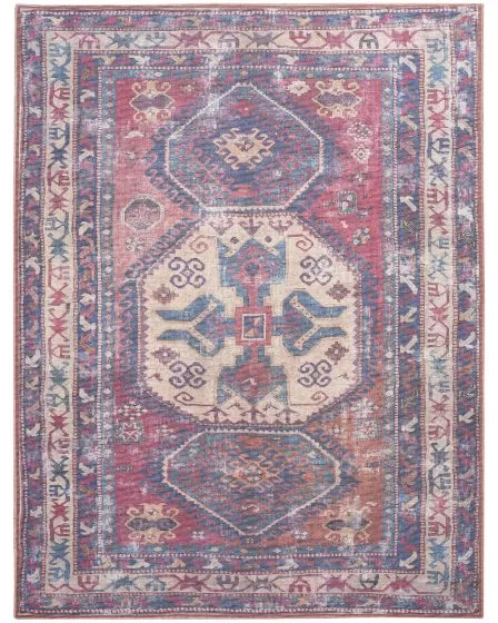 New Concept Washables SR105 Red Navy Area Rug