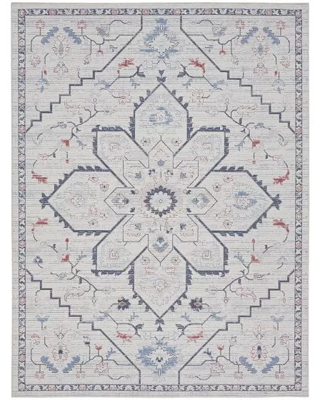 New Concept Washables SR110 Ivory Blue 2'x3'9" Area Rug