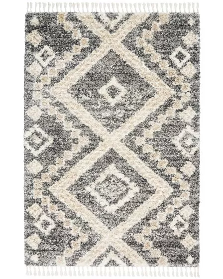 Oslo Shag OSL02 Grey/Ivory Area Rug