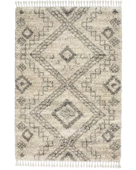 Oslo Shag OSL02 Ivory/Grey Area Rug