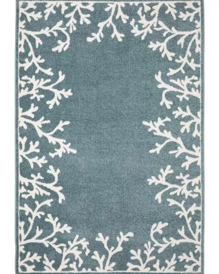Quinn QUI07 Blue 2'x7' Runner Rug