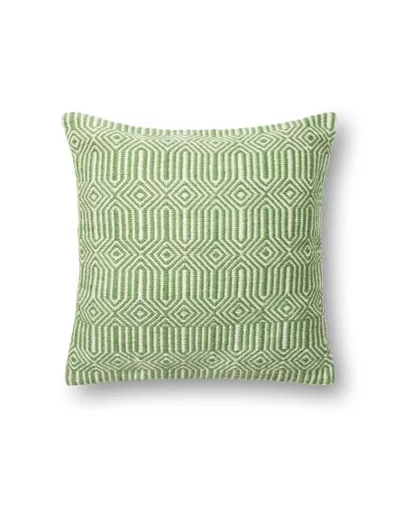 P0339 Green/Ivory 22"x22" Pillow