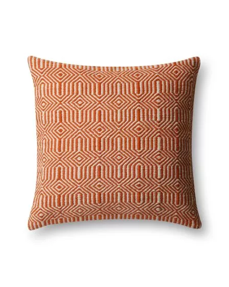 P0339 Orange/Ivory 22"x22" Pillow