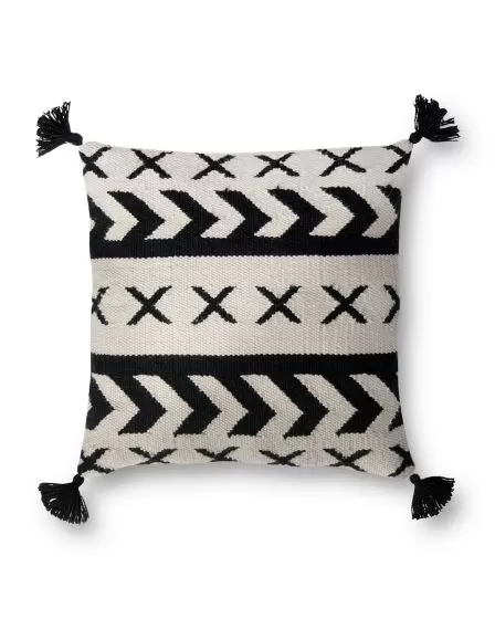 P0502 Black/Ivory 18"x18" Pillow