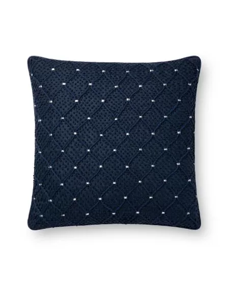 P0675 Navy/Silver 18"x18" Pillow