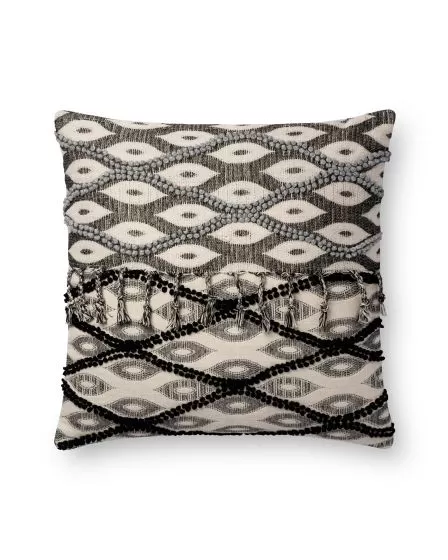 P0698 Black/White 18"x18" Pillow