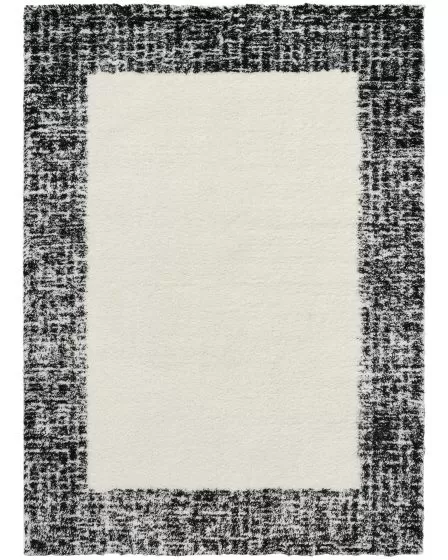 Pacific Shag PCS02 Ivory Black 5'3"x7'3" Area Rug