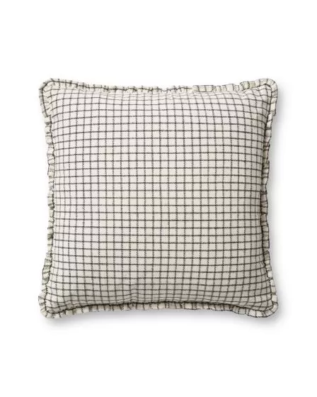 PCJ0012 Ivory/Black 18"x18" Pillow