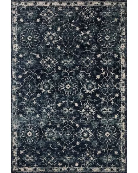 Percival PCV-02 Navy/Ivory 2'3"x3'9" Area Rug
