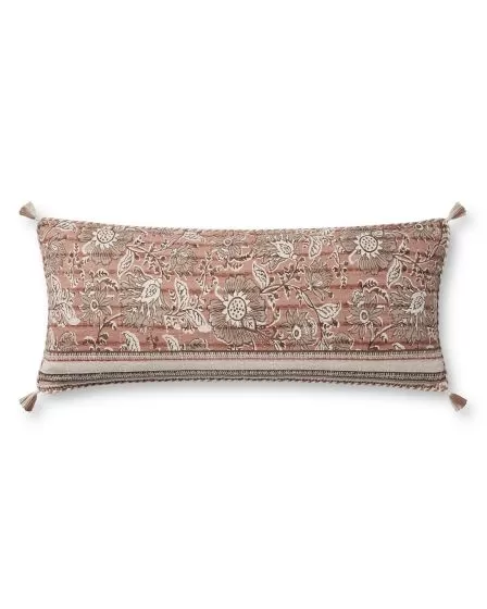 PLL0112 Rose/Ivory 13"x35" Lumbar Pillow