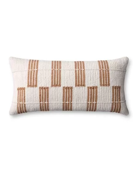 PLL0136 Rust/Ivory 12"x27" Lumbar Pillow